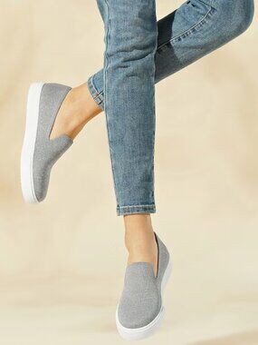 VIVAIA Jenny Slip On Comfort Sneakers Gray Silver Metallic US Size 9 (40)